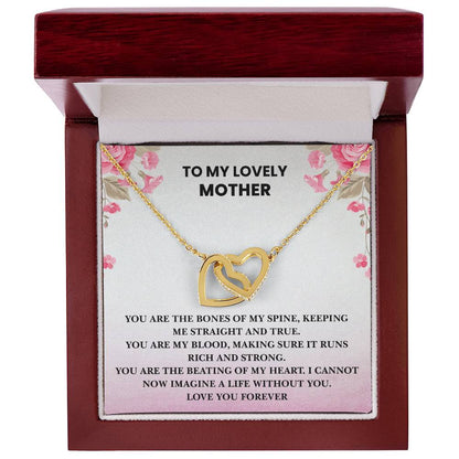 To My Lovely Mother - I Cannot Imagine Life Without You - Necklace Interlocking Hearts Necklace