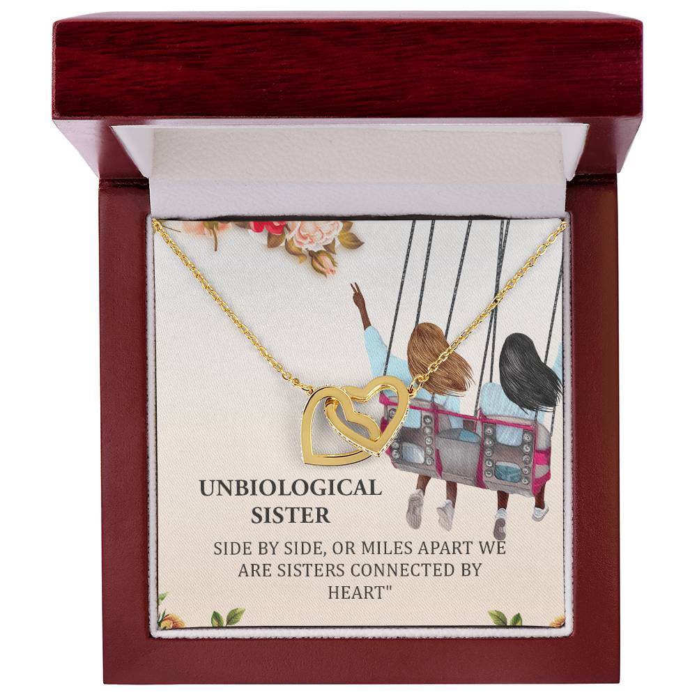 Unbiological Sister Interlocking Hearts Necklace Bff Jewelry Gift Soul Sister Sorority Sister Sister In Law Heart Necklace Gift Best Friends Gift