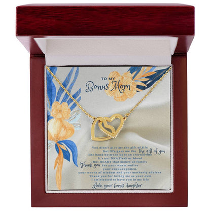 To Bonus Mom Interlock Heart Necklace Interlocking Hearts Necklace