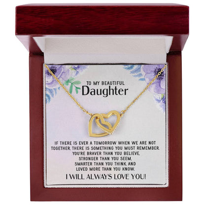To My Daughter Necklace Gift From Mom Sentimental Jewelry Gift From Father Mother&#39S Day Gift For Daughter From Mother Interlocking Hearts Necklace