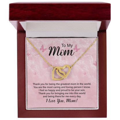 To My Boyfriend'S Mom Lovely Knot Necklace - Christmas Gift For Boyfriends Mom Pendant Necklace Mothers Day Gift For Boyfriends Interlocking Hearts Necklace