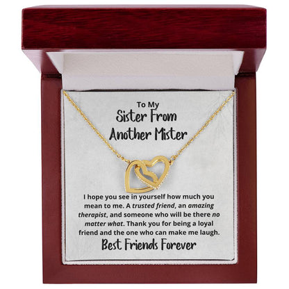Sister From Another Mister Necklace Interlocking Hearts Necklace