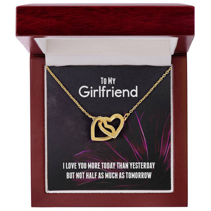 Romantic Girlfriend Necklace Gift - Interlocking Hearts Interlocking Hearts Necklace