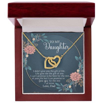 To My Daughter - I Love You For The Rest Of Mine - Necklace Interlocking Hearts Necklace
