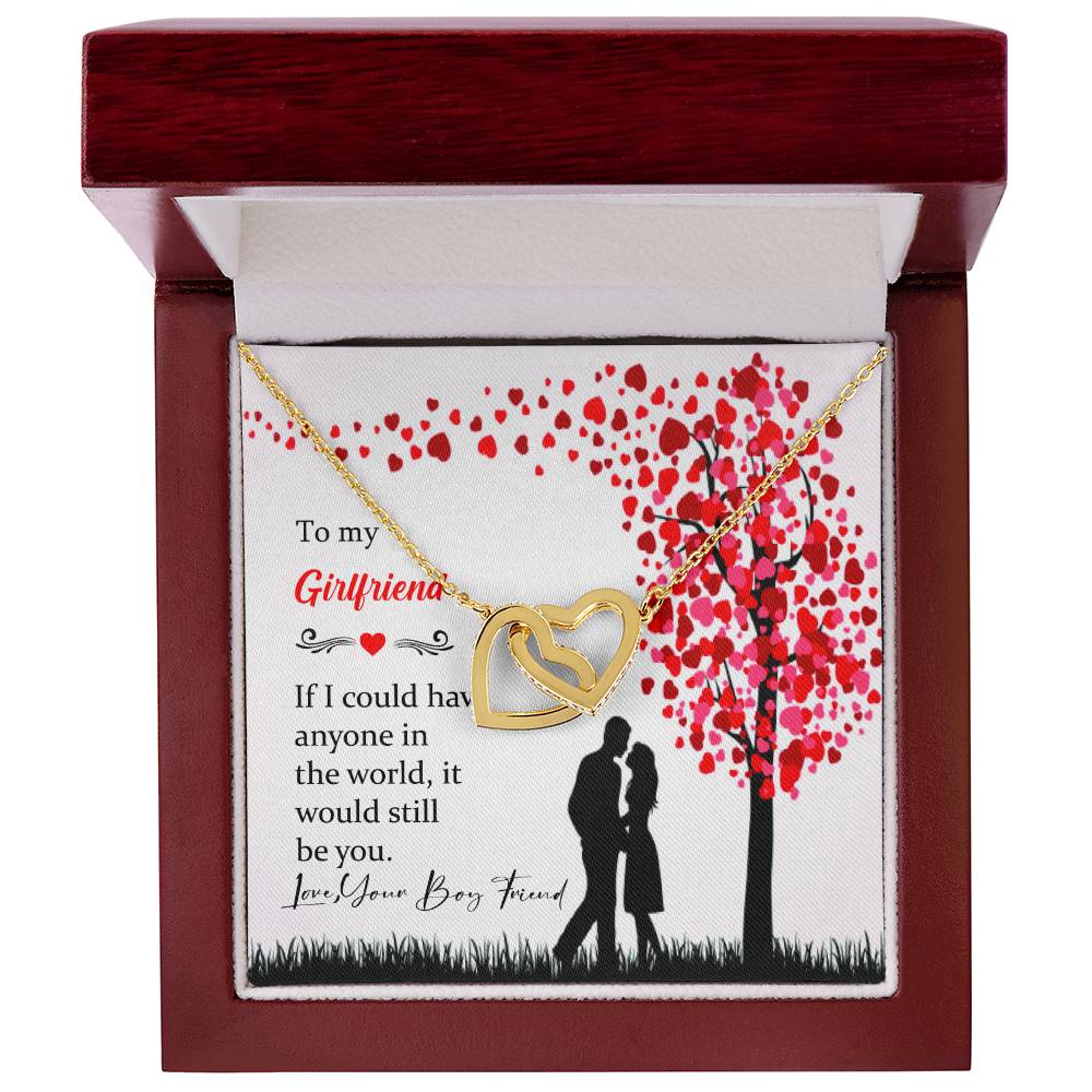 To My Girlfriend Beautiful Interloked High Quality Necklace Love Your Boy Friend. Interlocking Hearts Necklace