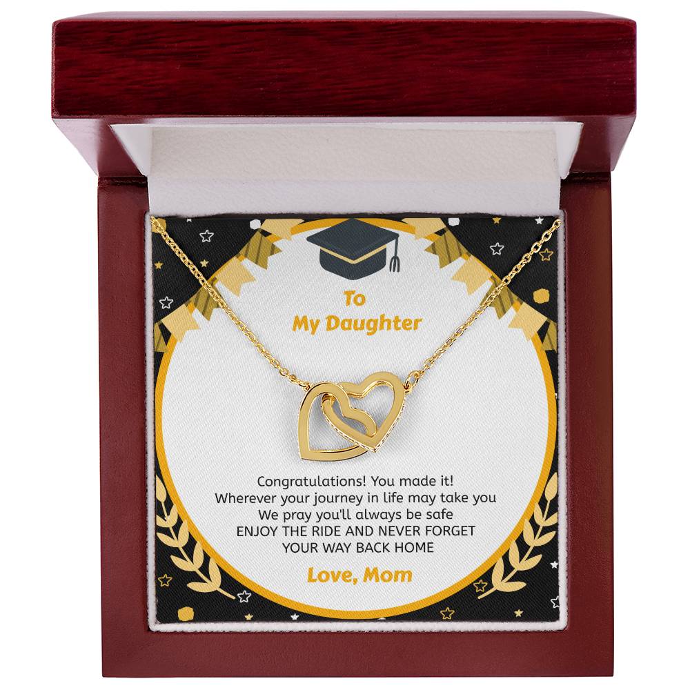 To My Daughter You Made It - Necklace Interlocking Hearts Necklace