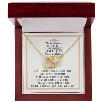 The Love Between A Mother And Daughter Knows No Distance Interlocking Hearts Necklace