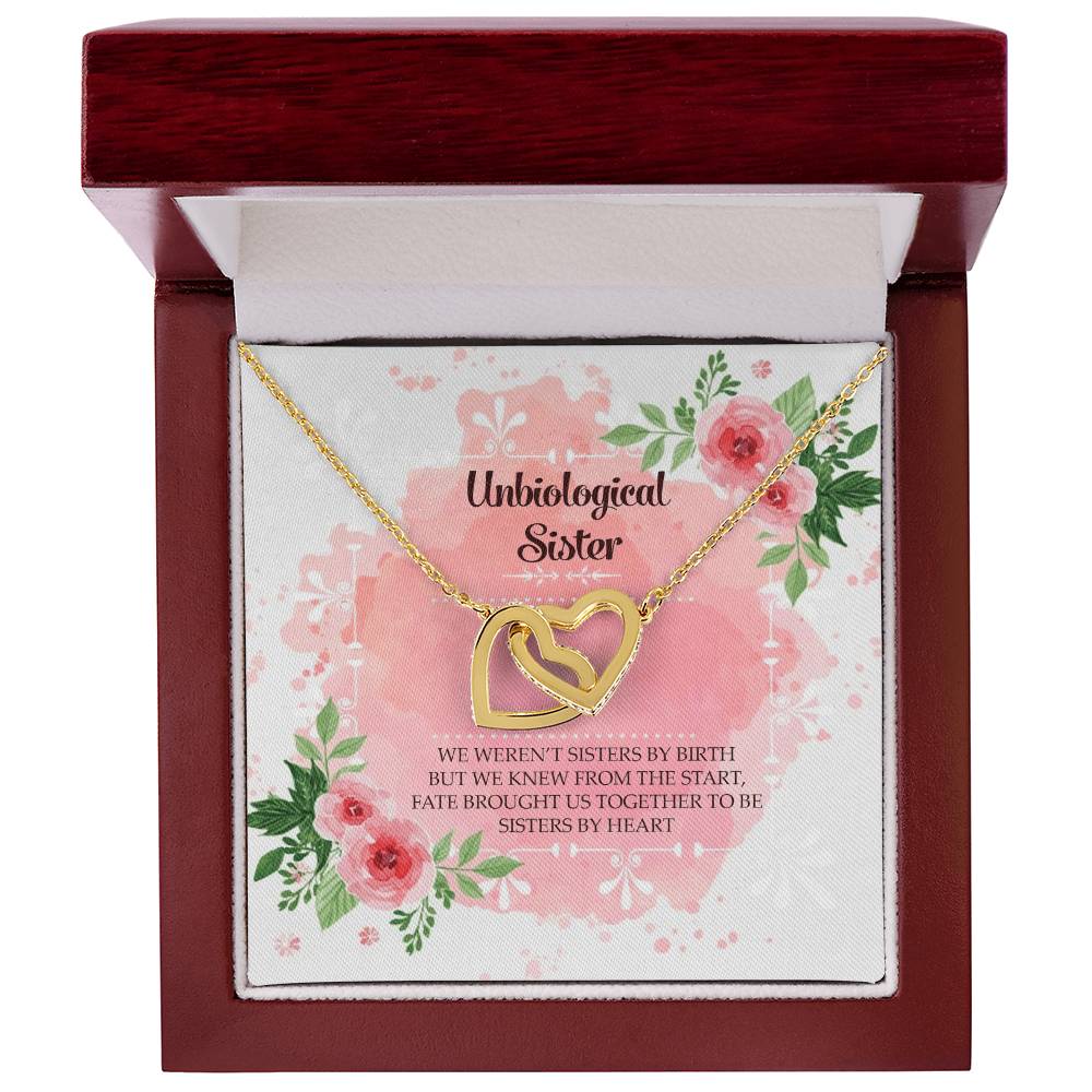 Sisters By Heart - Best Gift For Sister Interlocking Hearts Necklace