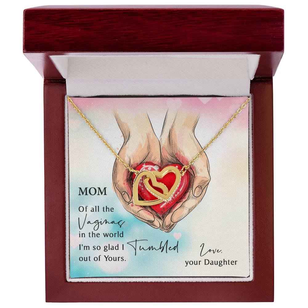 Mothers Day Gifts For Mom From Daughter Interlocking Hearts Necklace