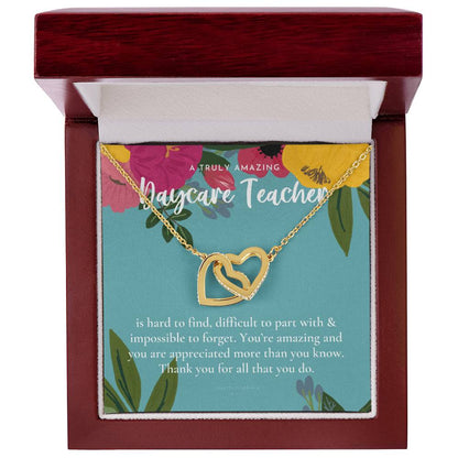 Daycare Teacher Gift For Daycare Provider Gifts Daycare Thank You Gifts Preschool Teacher Gift Thank You Gift Daycare Interlocking Hearts Necklace