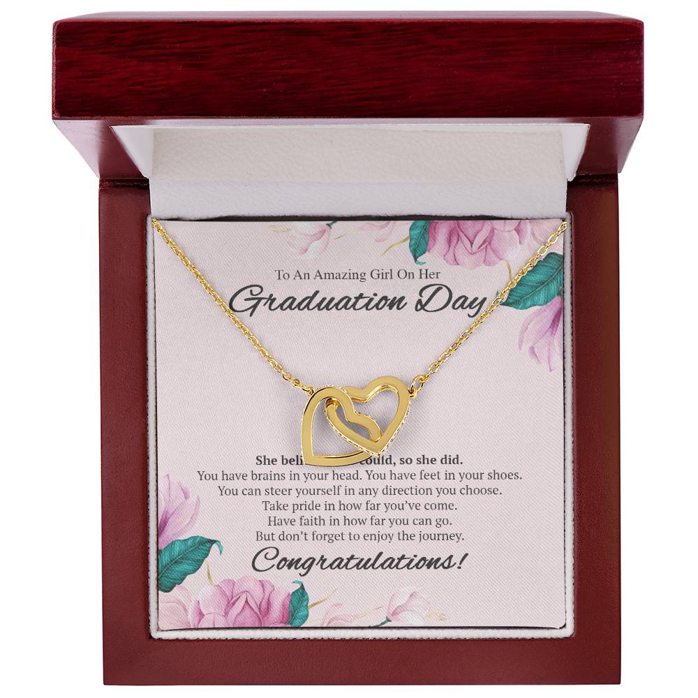 To An Amazing Girl On Her Graduation Day Necklace Interlocking Hearts Necklace