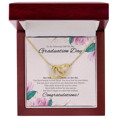 To An Amazing Girl On Her Graduation Day Necklace Interlocking Hearts Necklace
