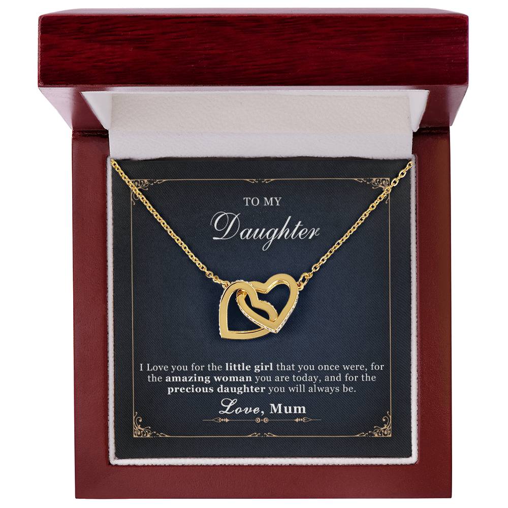 To My Daughter - Interlocking Hearts Necklace