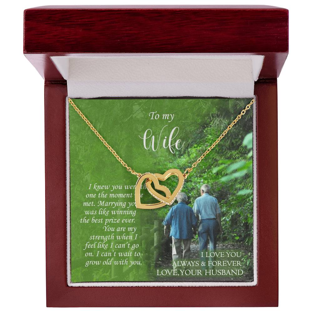 To My Wife Interlocking Hearts Necklace
