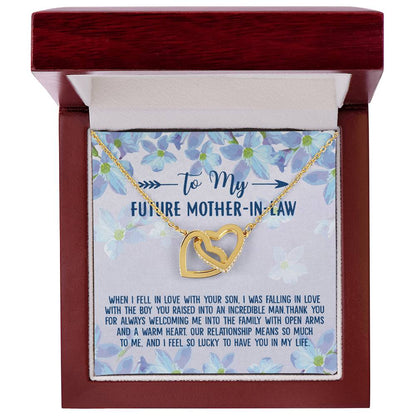 To My Future Mother-In-Law Gift For Birthday Anniversary Or Any Occasion Interlocking Hearts Necklace