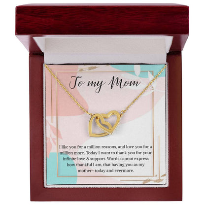 Necklace Gift For Mom To My Mom Necklace Gift Interlocking Hearts Necklace For Mom Mom Birthday Necklace Gift My Mom Jewelry Massage