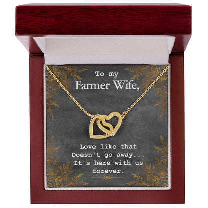 To My Farmer Wife Necklace Interlocking Hearts Necklace
