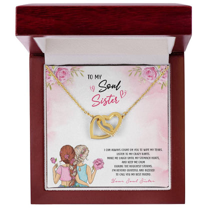 To My Soul Sister Necklace Interlocking Hearts Necklace