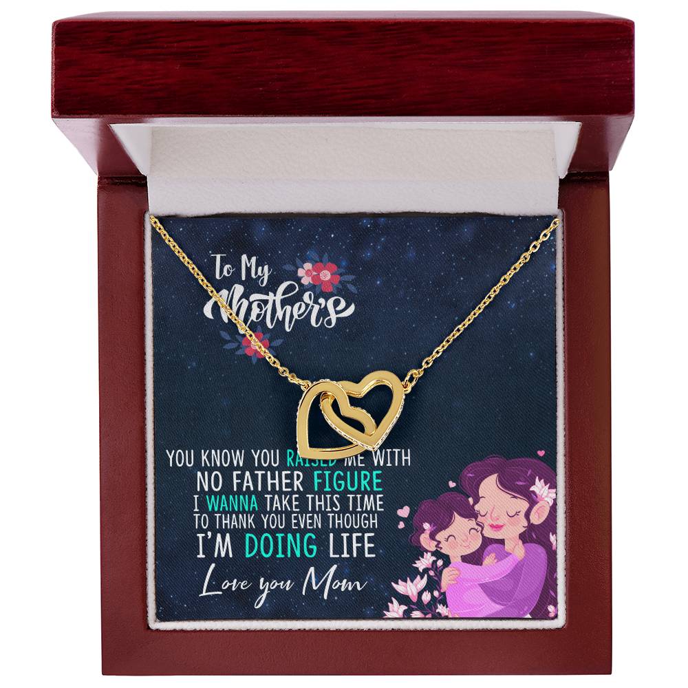 Luxury Box Interlocking Heart Necklace For Mom Interlocking Hearts Necklace