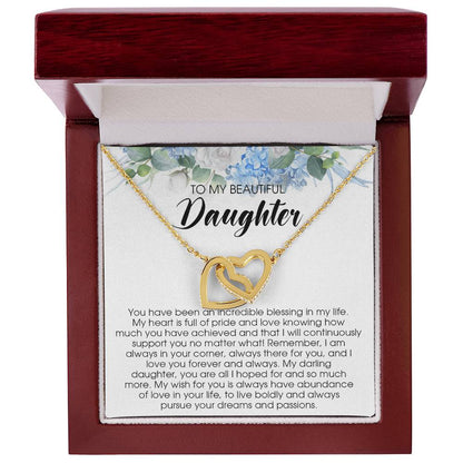 To My Beautiful Daughter Necklace Gift For Daughter From Mom Daughter Necklace Interlocking Hearts Necklace