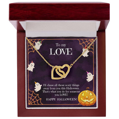 To My Love Spooky Interlock Necklace Interlocking Hearts Necklace