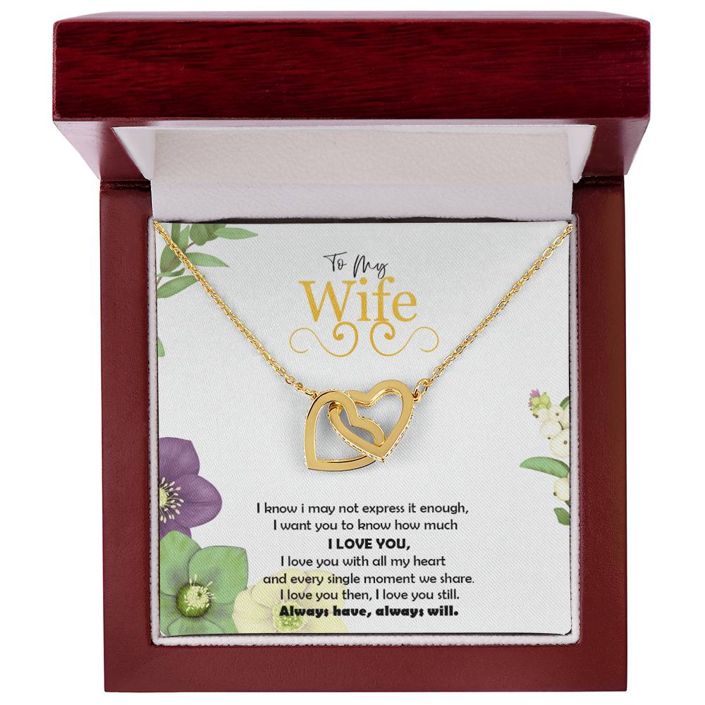 To My Wife Interlocking Hearts Necklace