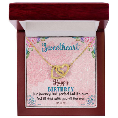 Gift For Her - Sweetheart Birthday Necklace Interlocking Hearts Necklace