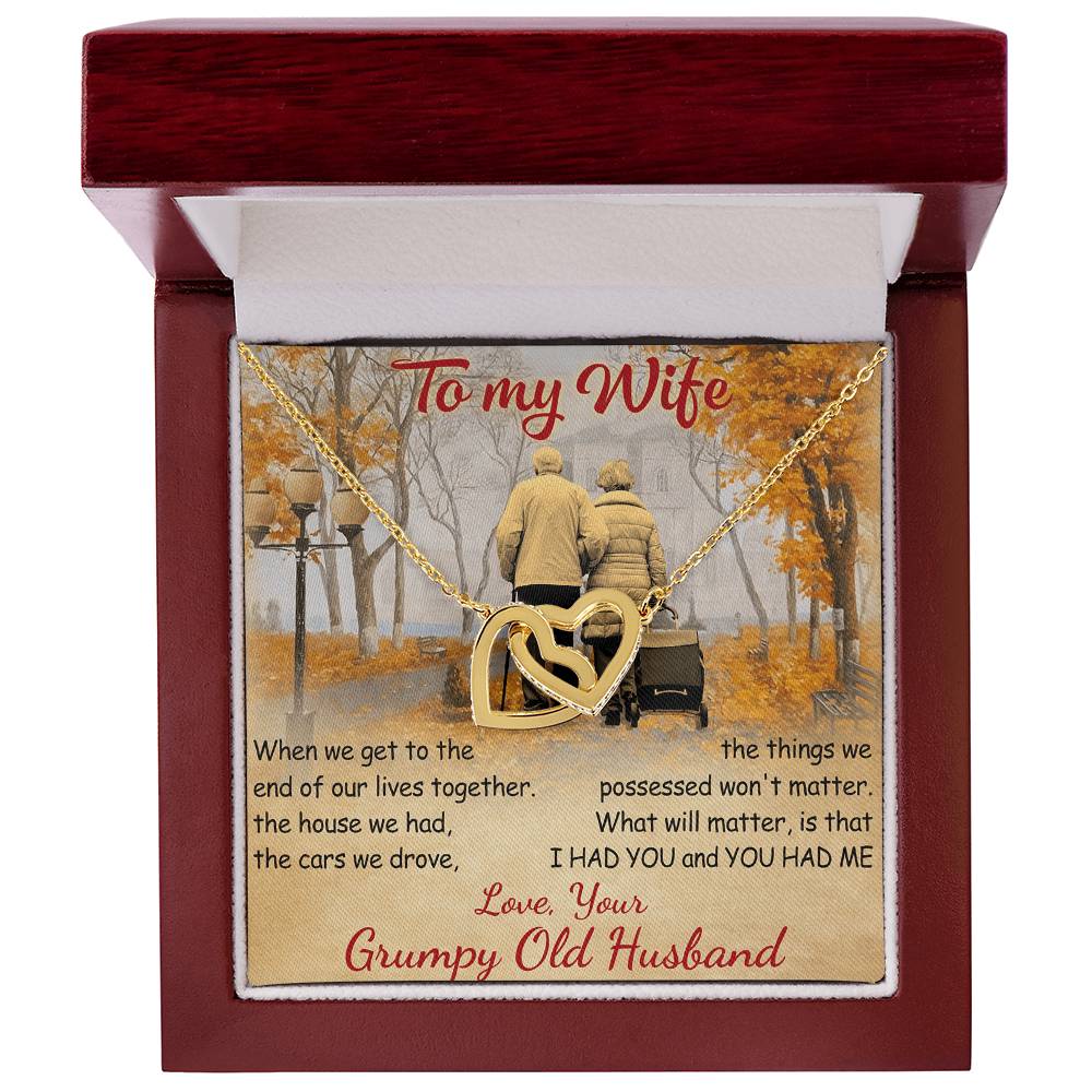 Our Lives Together - Great Gift For Wife Interlocking Hearts Necklace