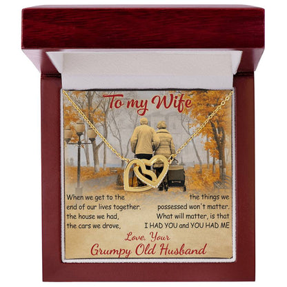 Our Lives Together - Great Gift For Wife Interlocking Hearts Necklace