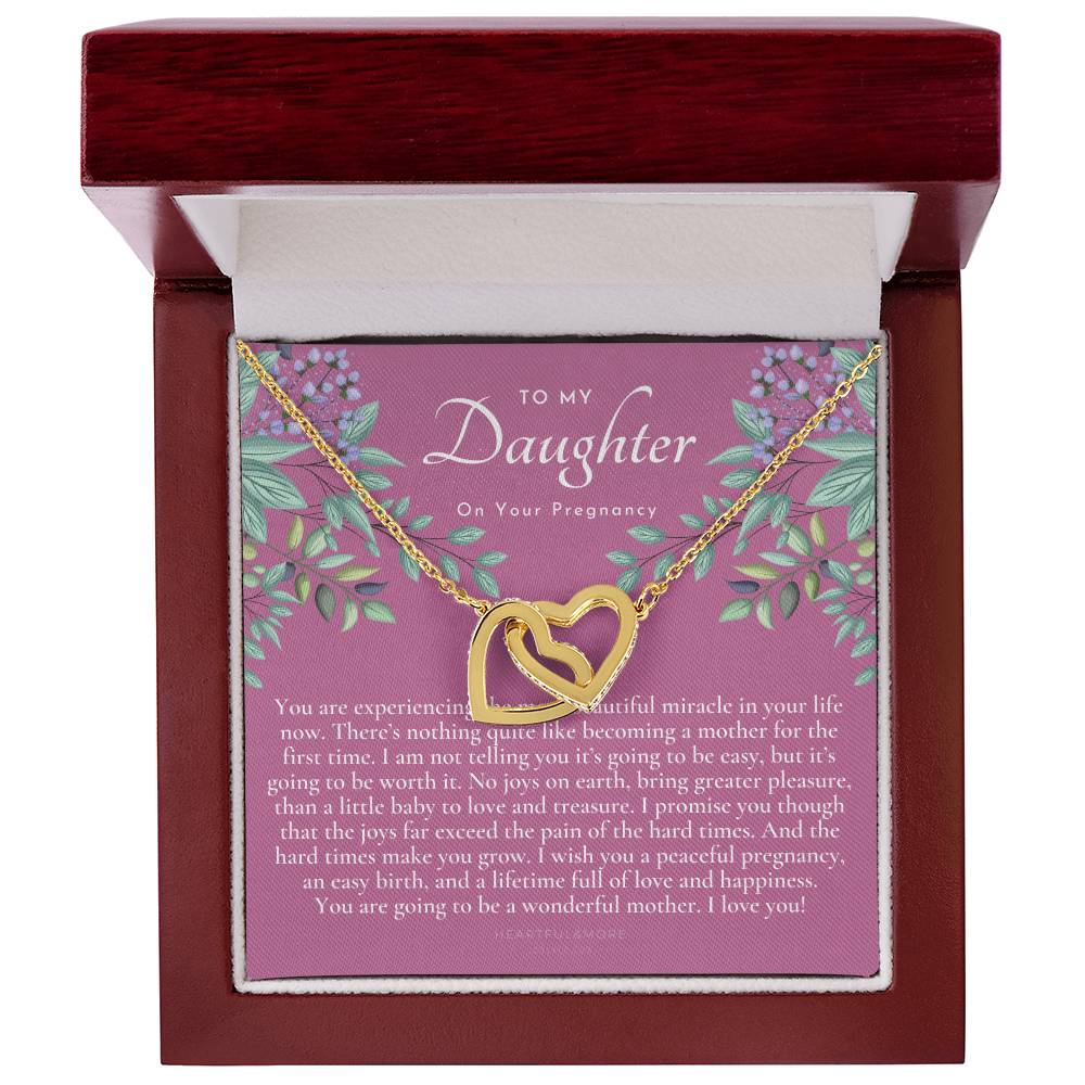 Pregnancy Gift For Daughter Baby Shower Gift Mom To Be Gift Expecting Mom Gift Pregnant Daughter Gift From Mom Interlocking Hearts Necklace