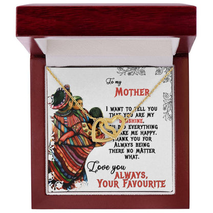 To My Mom Sunshine Love You Always Interlocking Hearts Necklace