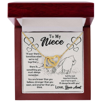 To My Niece Love Your Aunt Interlocking Hearts Necklace Gift For Niece Niece Gift From Aunt Niece Necklace Niece Birthday Gift