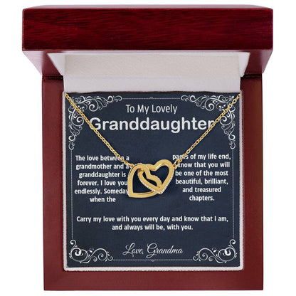 Granddaughter Gift From Grandma Grandmother To Granddaughter To My Granddaughter Necklace Granddaughter Birthday Graduation Gift Interlocking Hearts Necklace