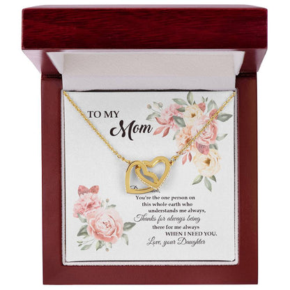 Gift For Mom - I Need You - The Interlocking Heart Necklace Interlocking Hearts Necklace