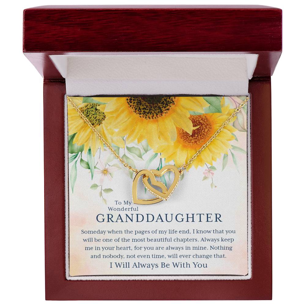 To My Wonderful Granddaughter – I Always Be With You – Necklace ?? Interlocking Hearts Necklace