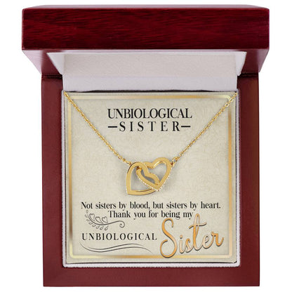 Unbiological Sisters Interlocking Hearts Necklace