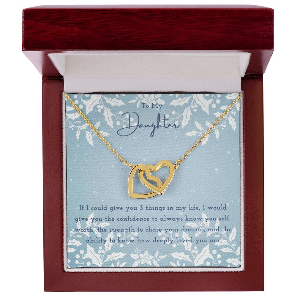 To My Daughter Daughter Necklace Anniversary Gift For Daughter Daughter Gift Gift For Daughter Christmas Birthday Interlocking Hearts Necklace