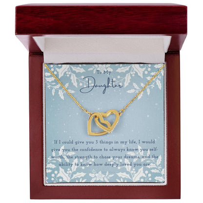 To My Daughter Daughter Necklace Anniversary Gift For Daughter Daughter Gift Gift For Daughter Christmas Birthday Interlocking Hearts Necklace