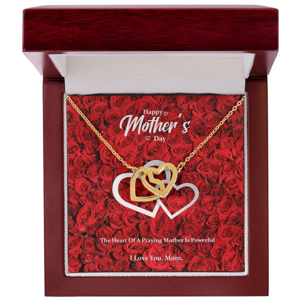 Heart Of A Praying Mother Interlocking Hearts Necklace