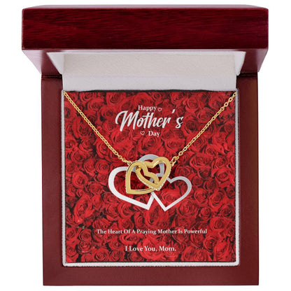 Heart Of A Praying Mother Interlocking Hearts Necklace