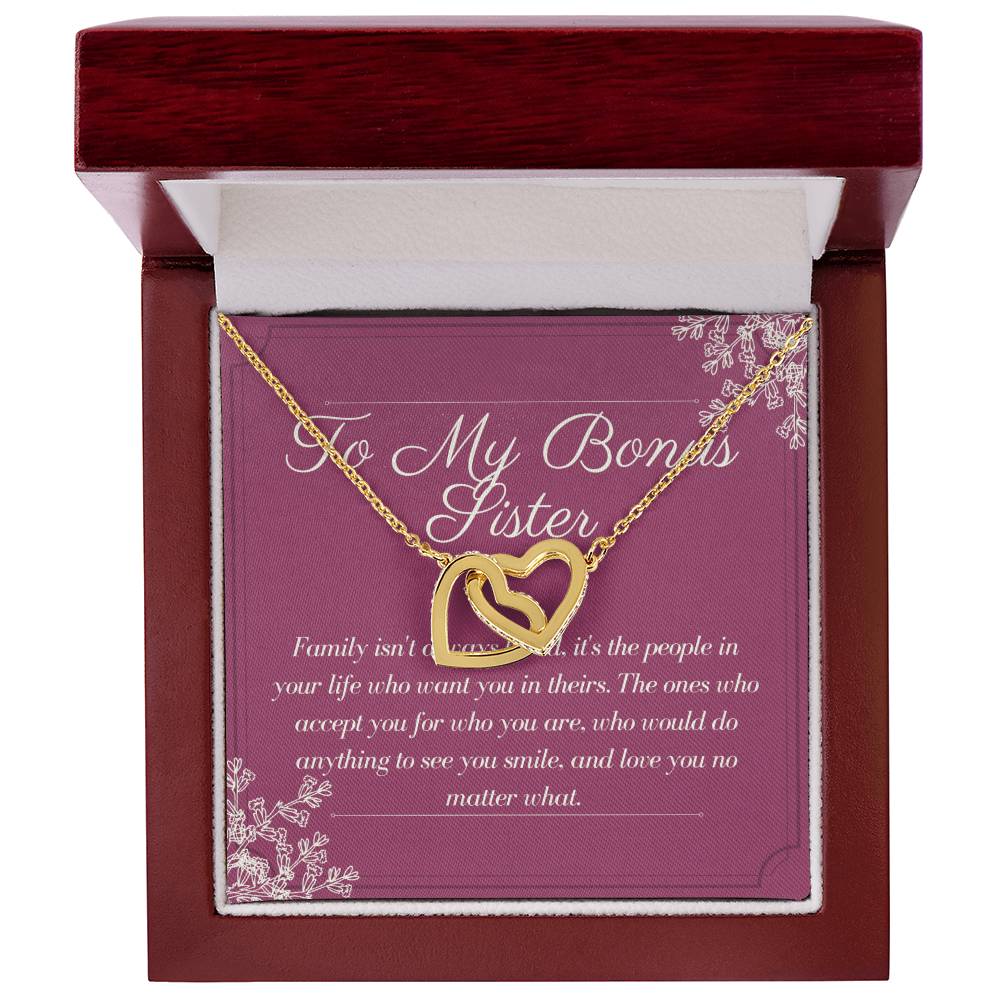 Bonus Sister Gift Sister In Law Gift Sister Of The Groom Wedding Thank You Bridesmaid Interlocking Hearts Necklace