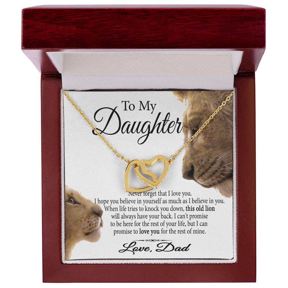 Gift To My Daughter Interlocking Hearts Necklace