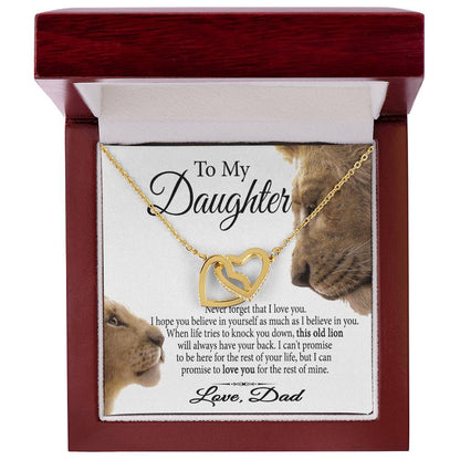 Gift To My Daughter Interlocking Hearts Necklace