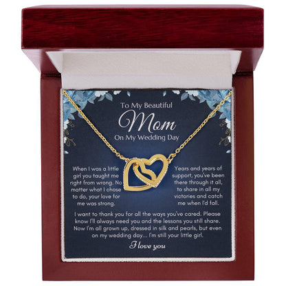 To My Mom On My Wedding Day Necklace Interlocking Hearts Necklace