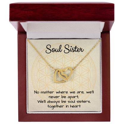 Soul Sisters Together In Heart Interlocking Hearts Necklace