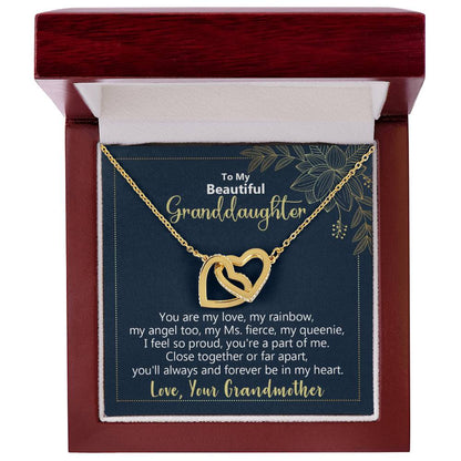 To My Beautiful Granddaughter - You'Ll Always And Forever Be In My Heart - Necklace Interlocking Hearts Necklace