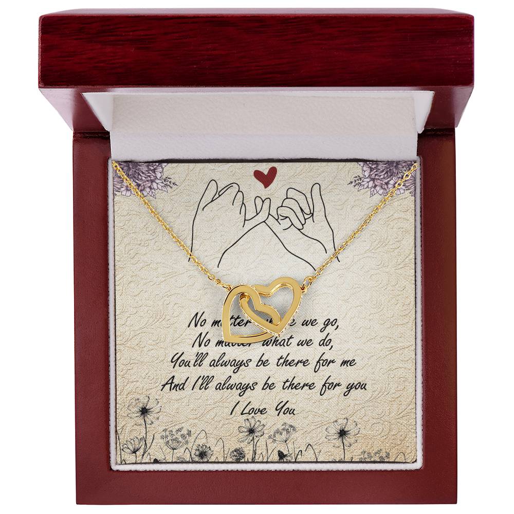 No Matter Interlocking Hearts Necklace Message Card