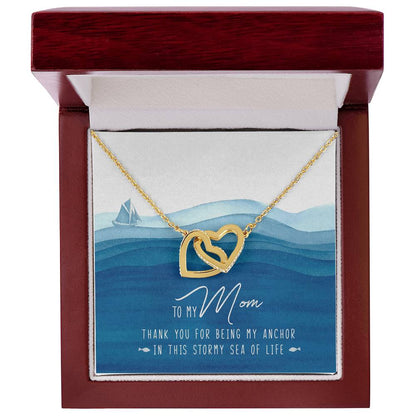 To My Mom My Anchor Interlocking Hearts Necklace Mother'S Day Message Card Gift