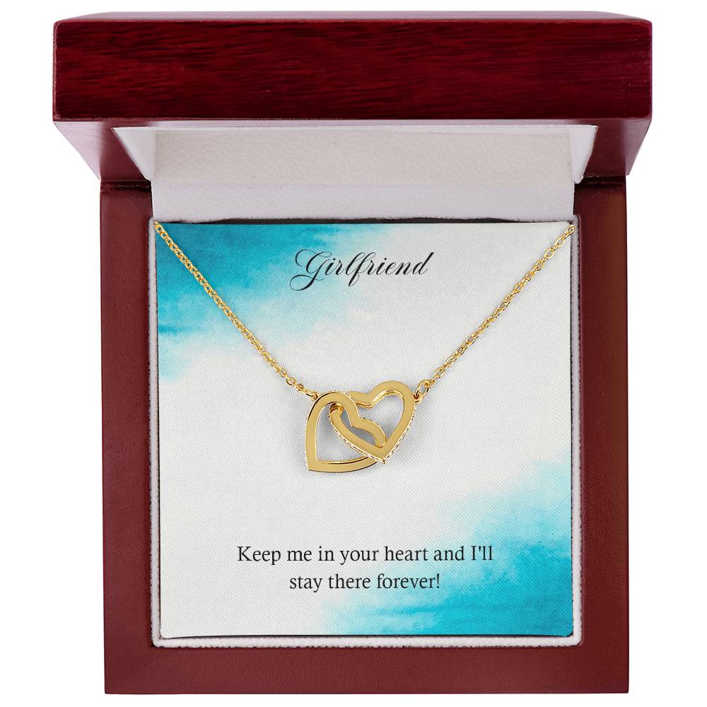 Girlfriend - Keep Me In Your Heart And I'Ll Stay There Forever - Interlocking Heart Necklace Interlocking Hearts Necklace