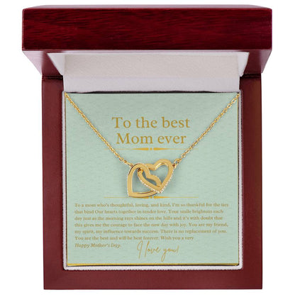 Happy Mothers Day Perfect Gift Necklace Interlocking Hearts Necklace